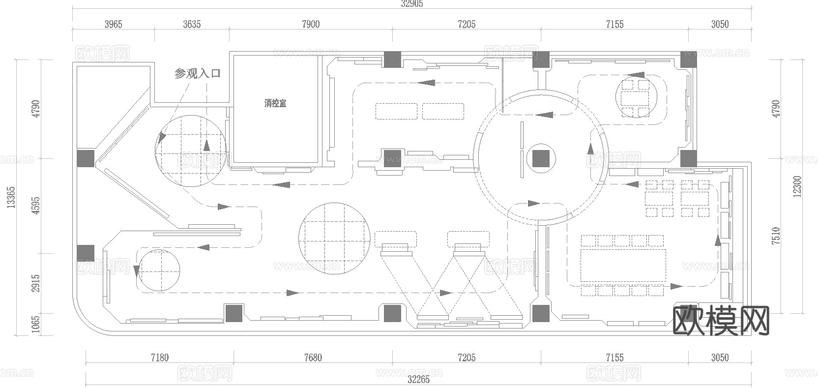 15套文化展厅 最新平面施工图设计cad施工图