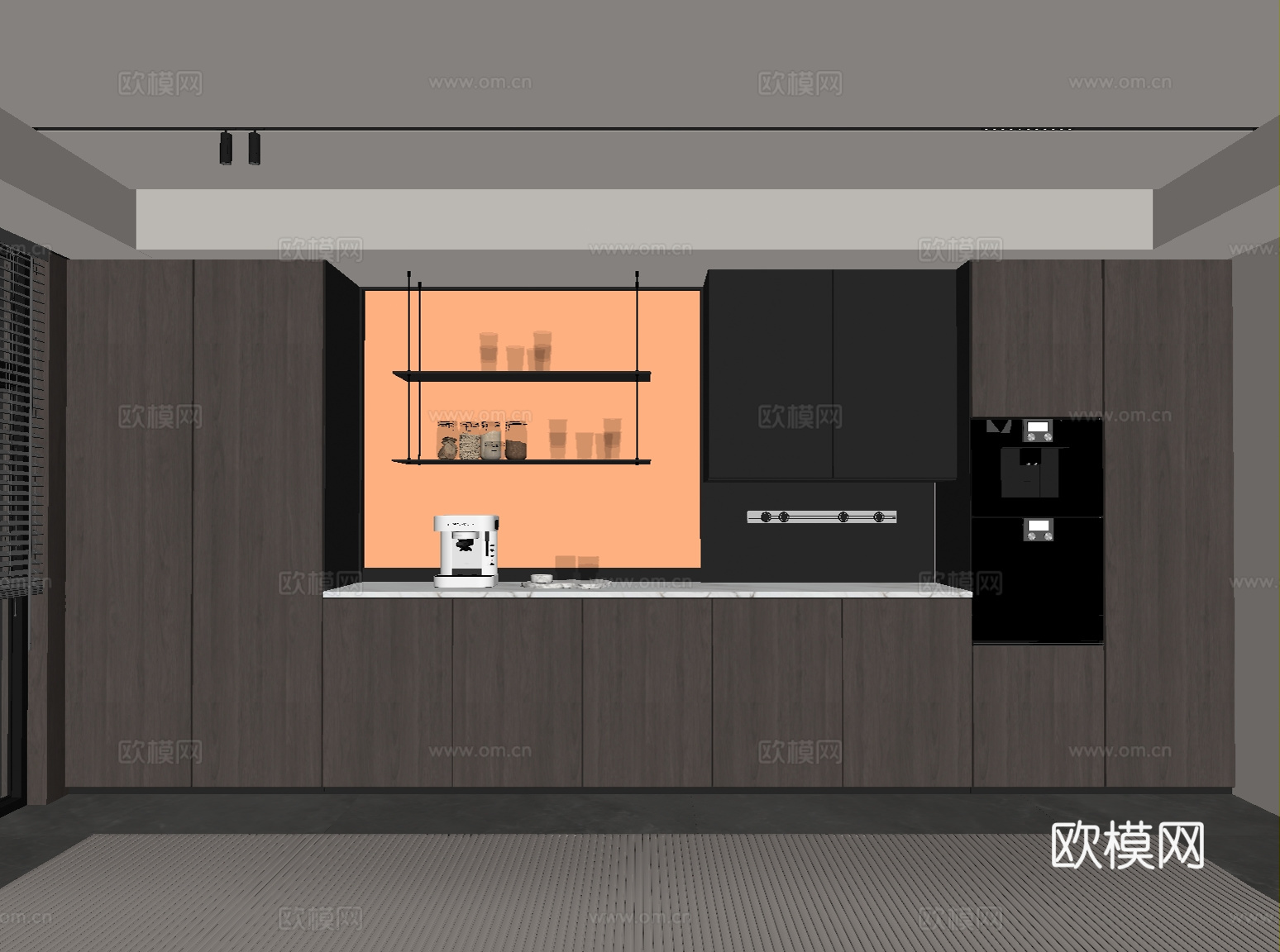 现代意式餐边柜 酒柜su模型