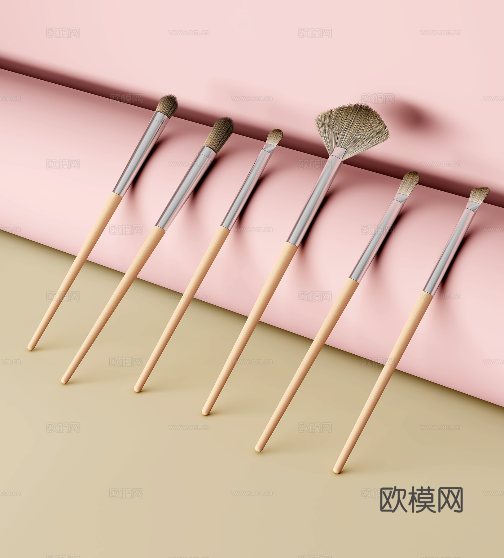 现代化妆刷 毛刷 粉底刷 化妆用品3d模型下载