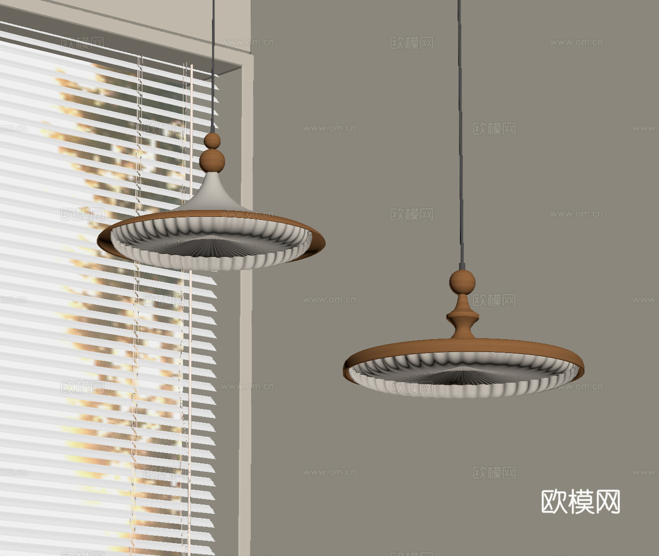 侘寂中古吊灯 小吊灯 餐厅吊灯su模型