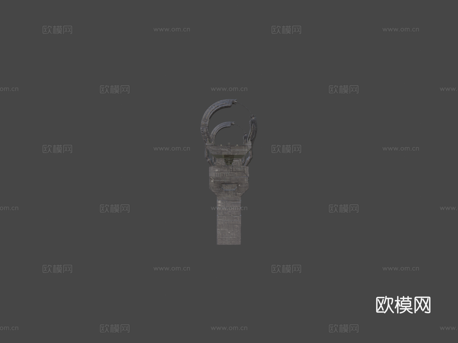 科幻有轨电车火车桥3d模型下载（渲染图5）