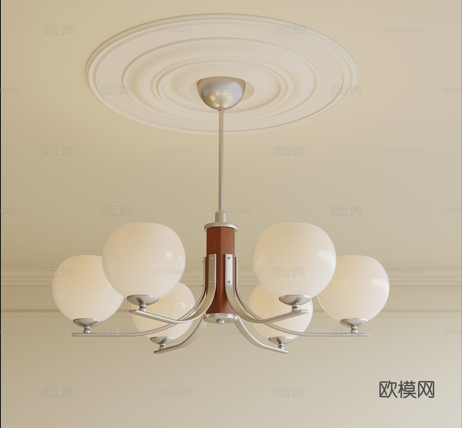 法式中古吊灯 多头吊灯su模型