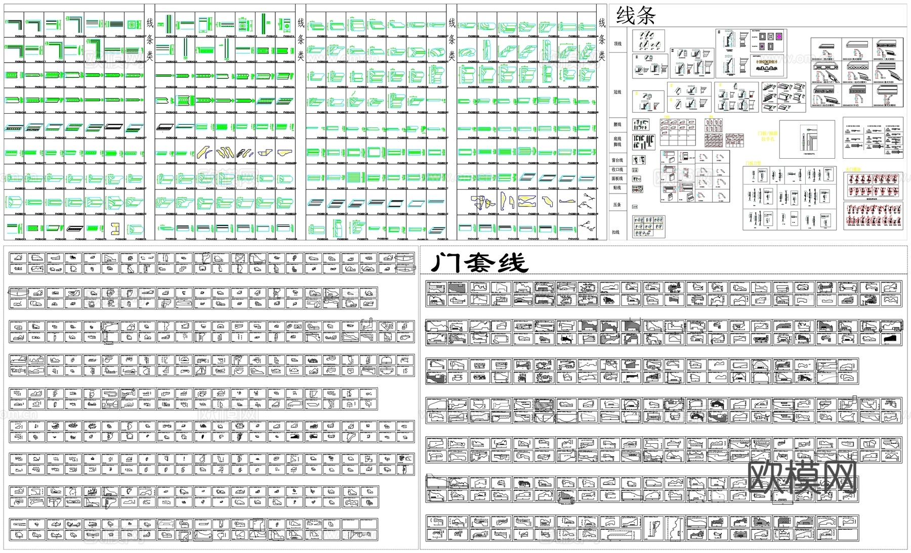 构件地面拼花欧式线条线板刀型CAD素材图库cad施工图