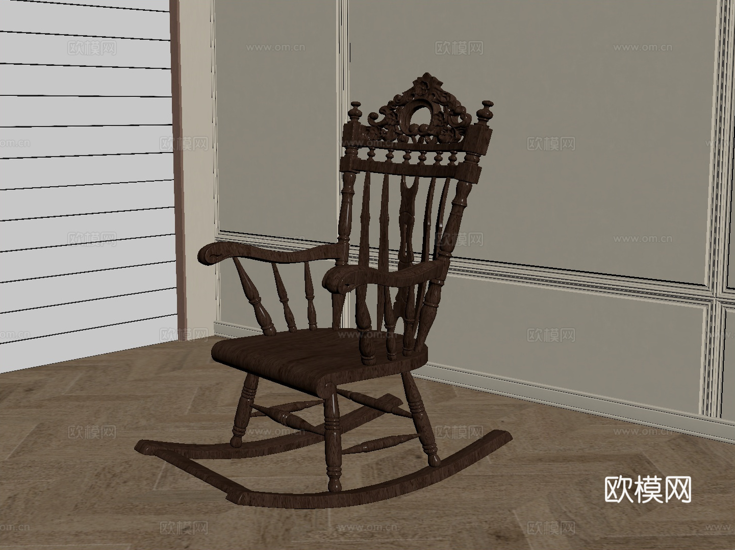 法式复古躺椅su模型