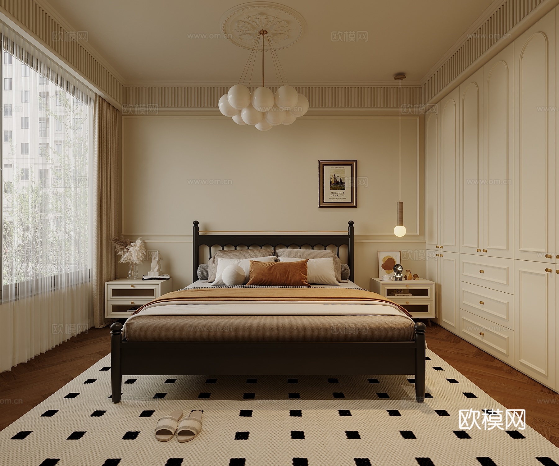 法式卧室su模型