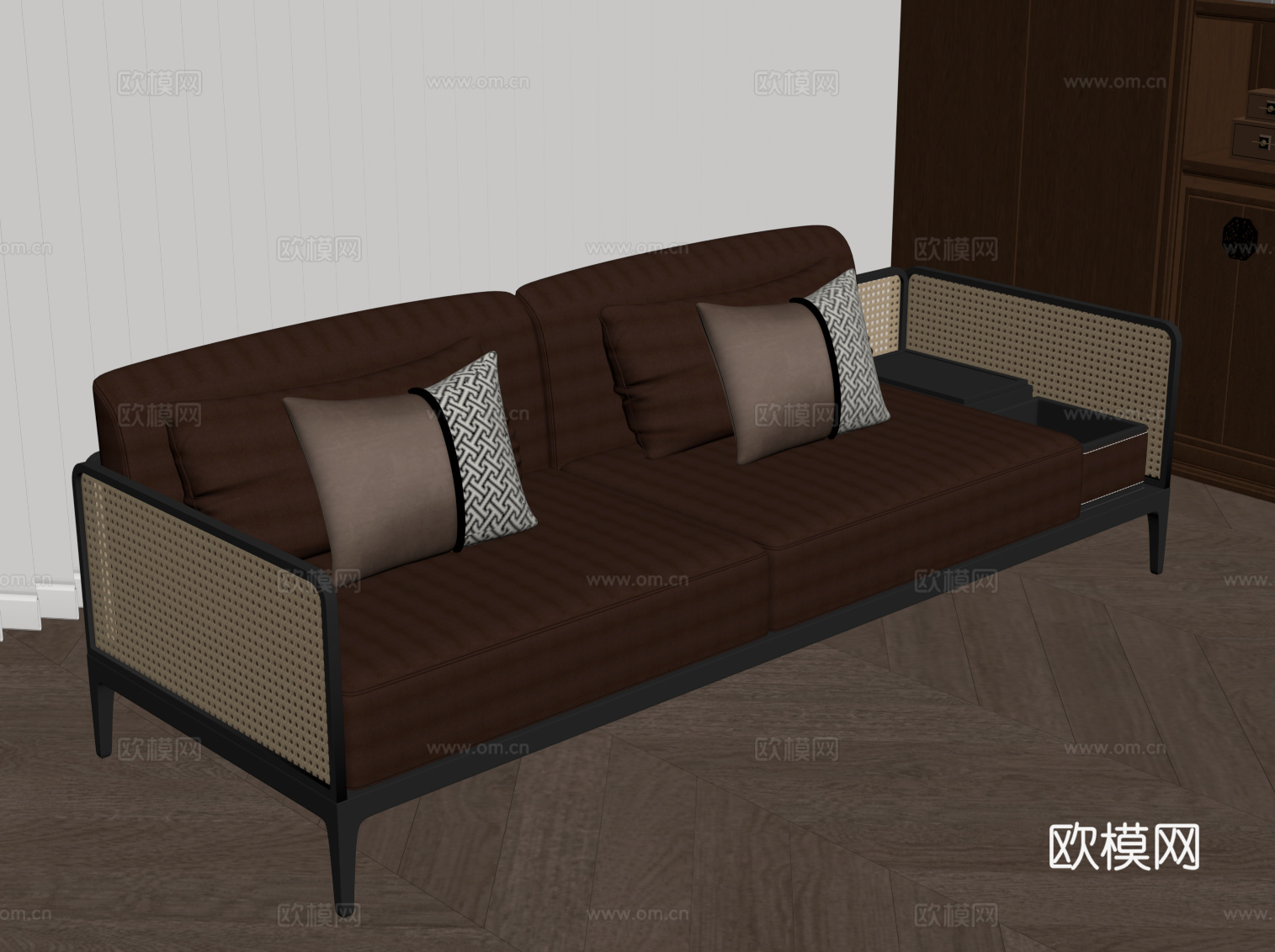 新中式沙发 双人沙发su模型