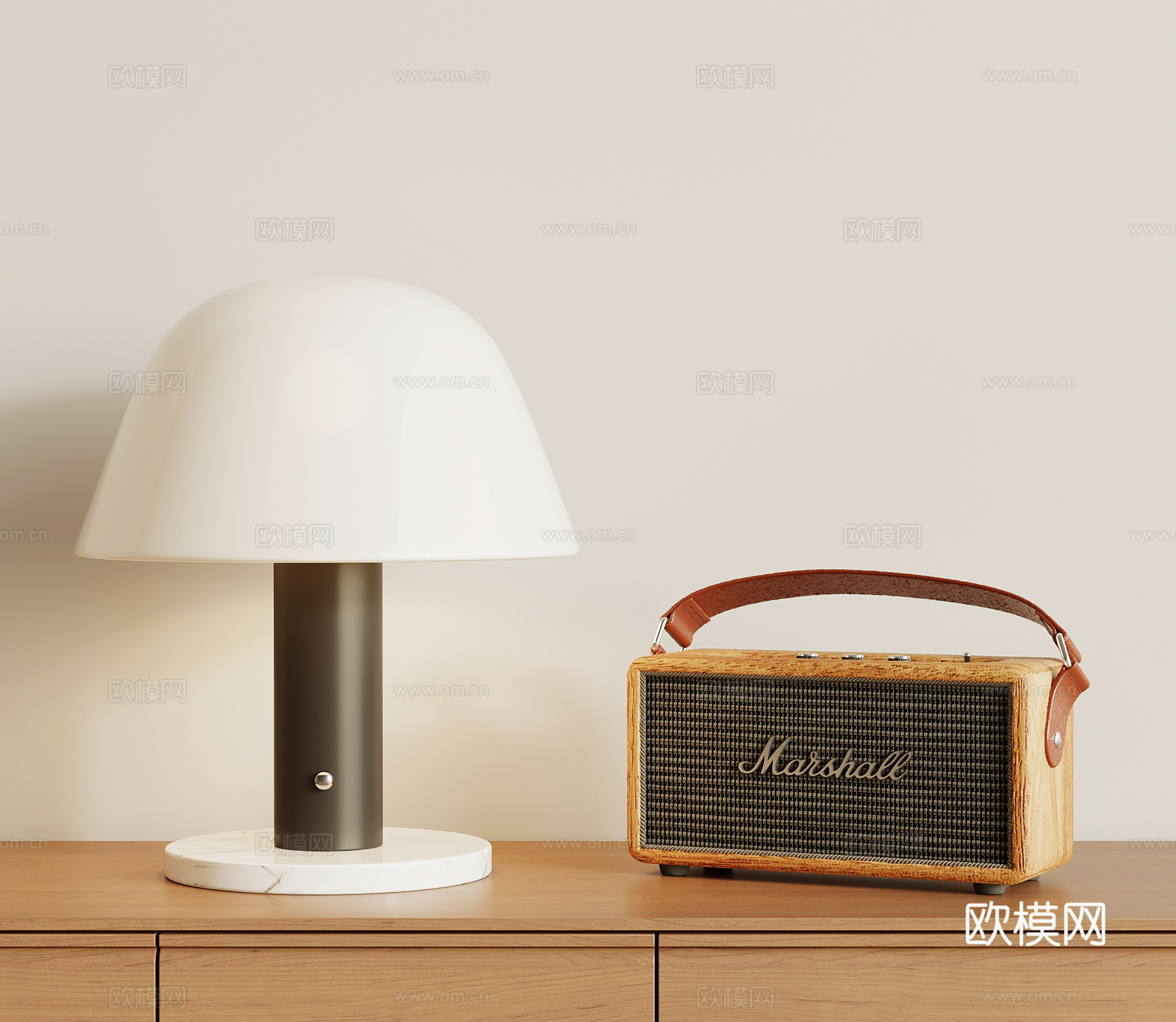 现代奶油风台灯 儿童台灯su模型