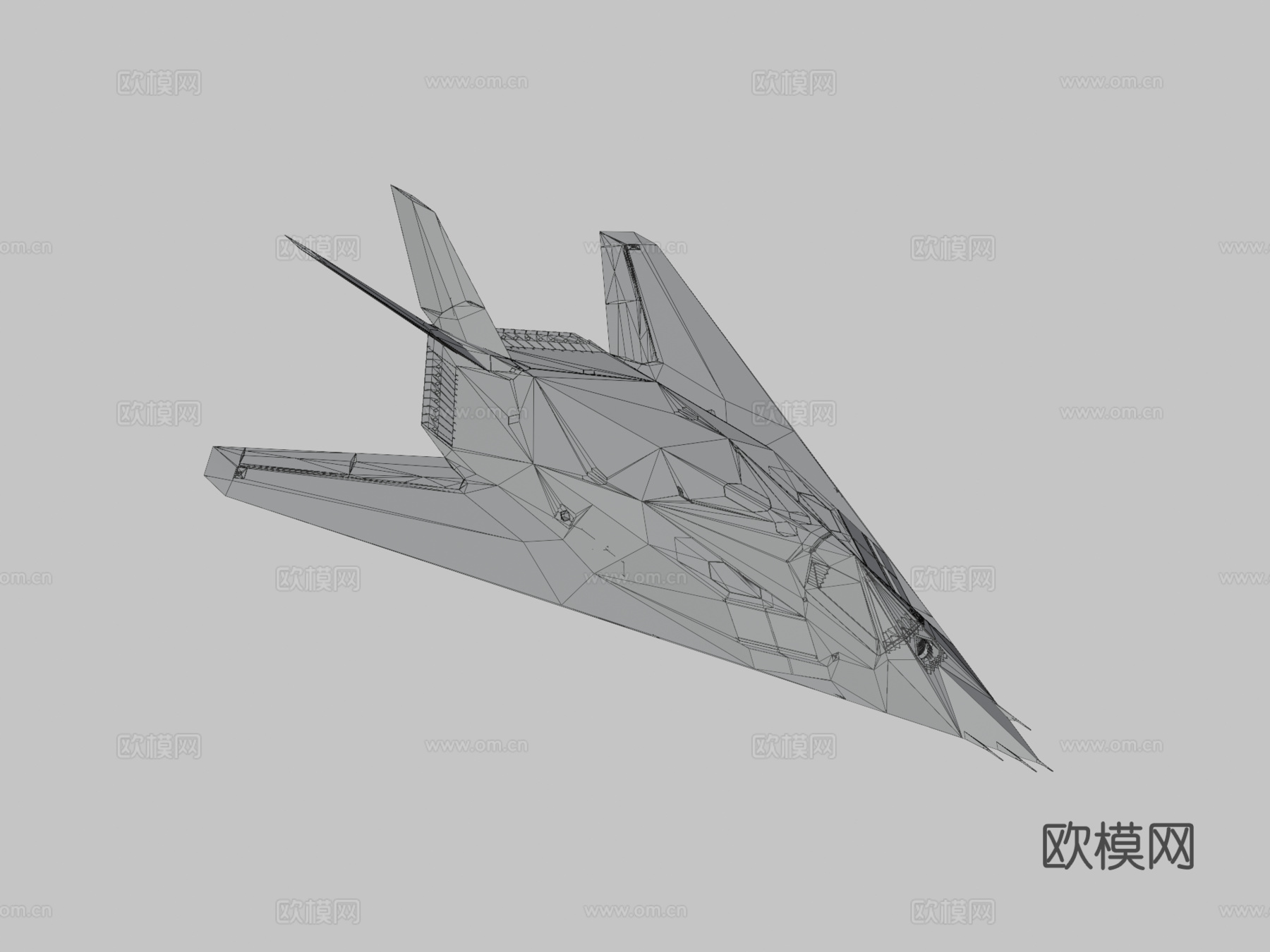 F-117夜鹰（带起落架）3d模型下载（渲染图3）