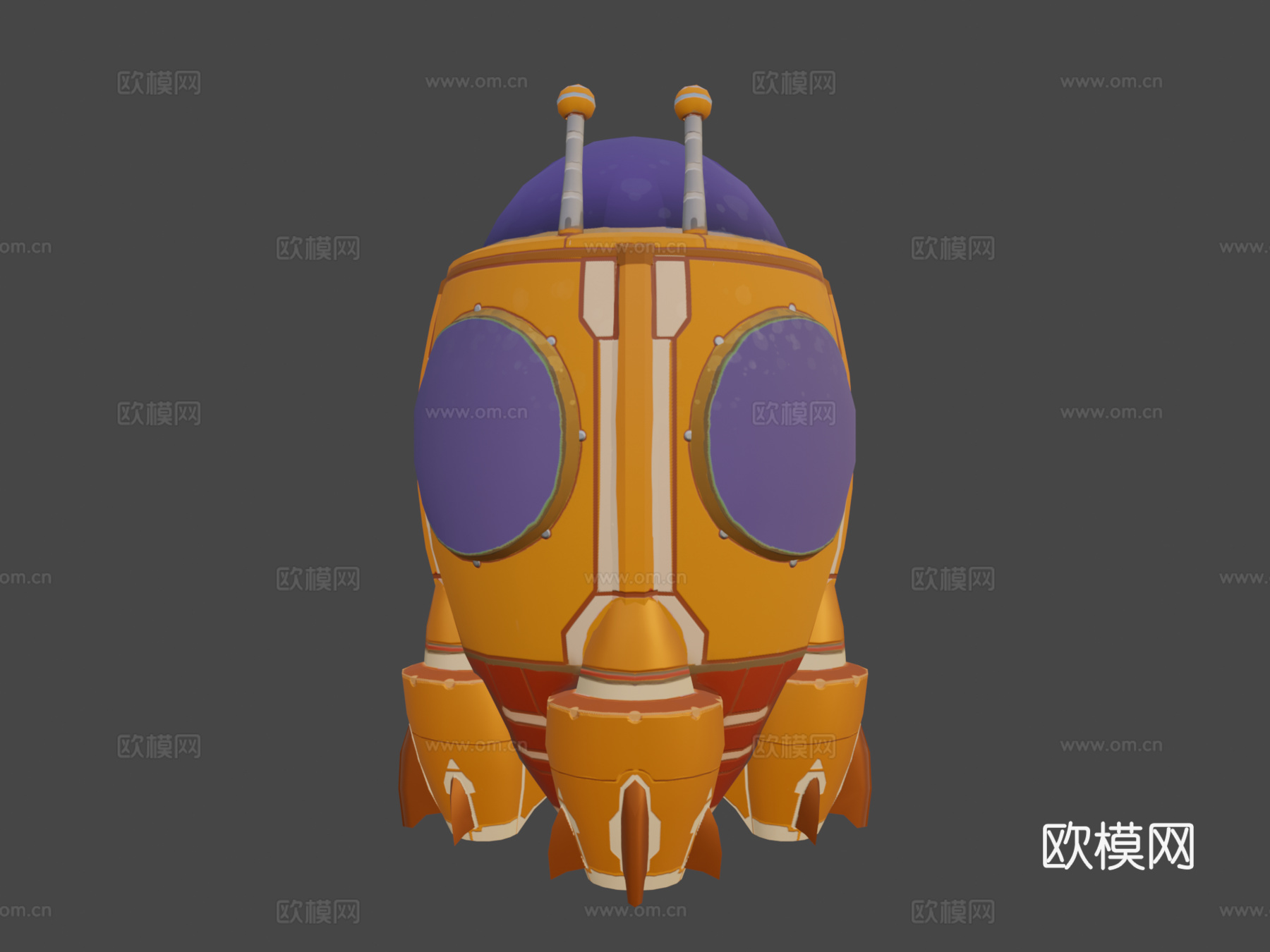 D胶囊火箭（卡通）3d模型下载（渲染图7）