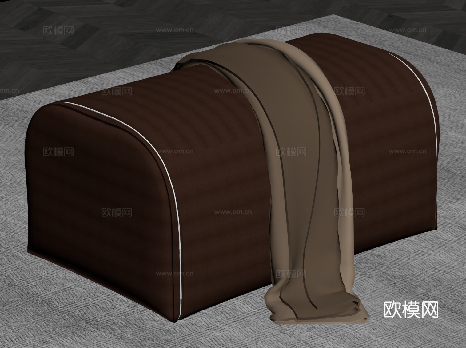 现代意式沙发凳 床尾凳 换鞋凳su模型