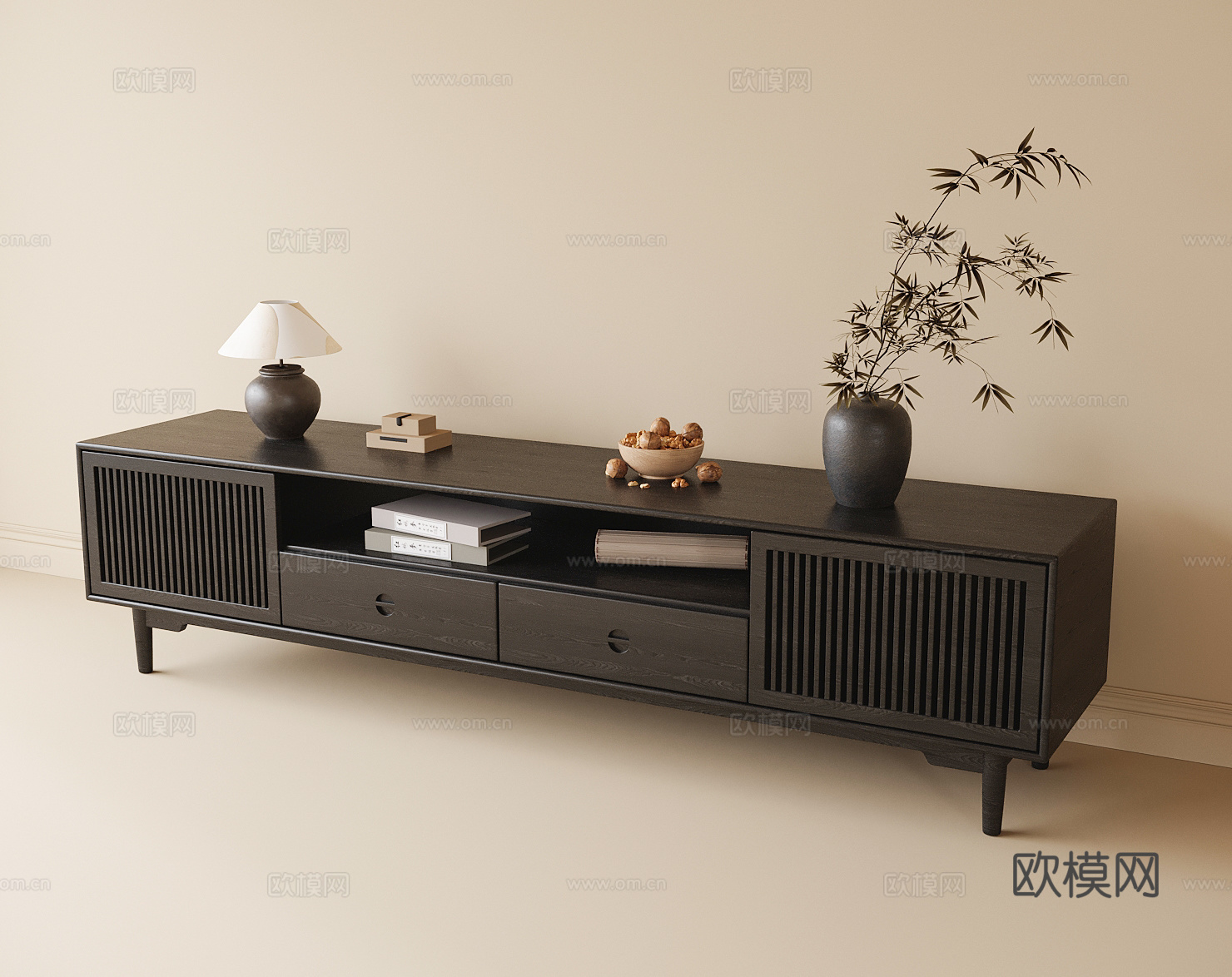 现代电视柜su模型