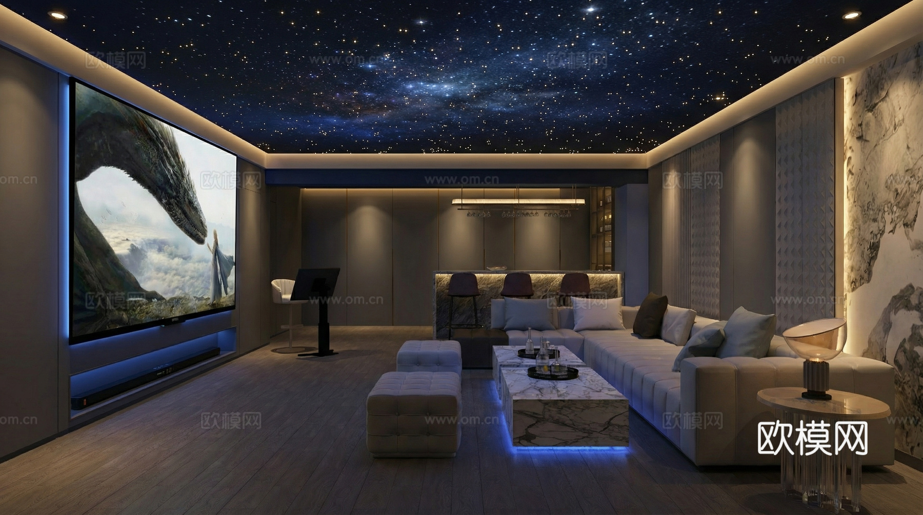 现代潮流影视厅KTVsu模型