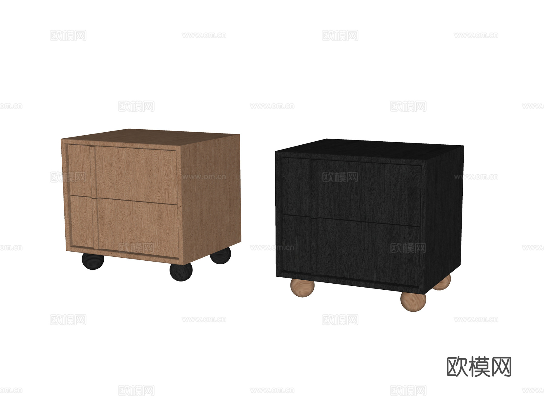 现代床头柜su模型