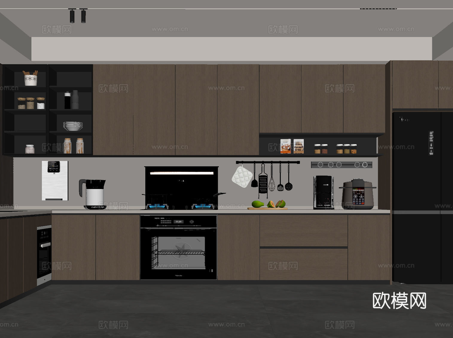 现代意式厨房su模型