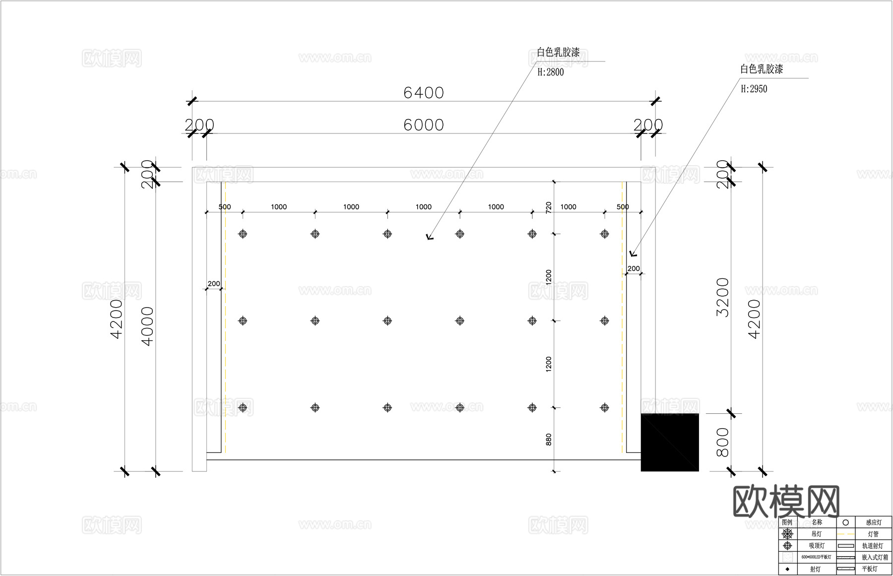 奶茶店装修施工图cad施工图