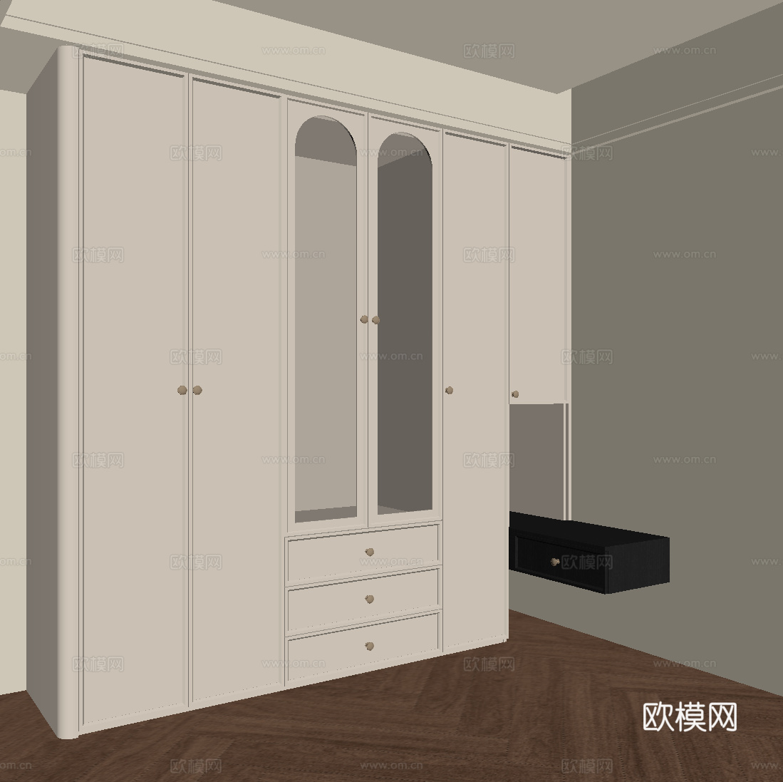 法式衣柜su模型