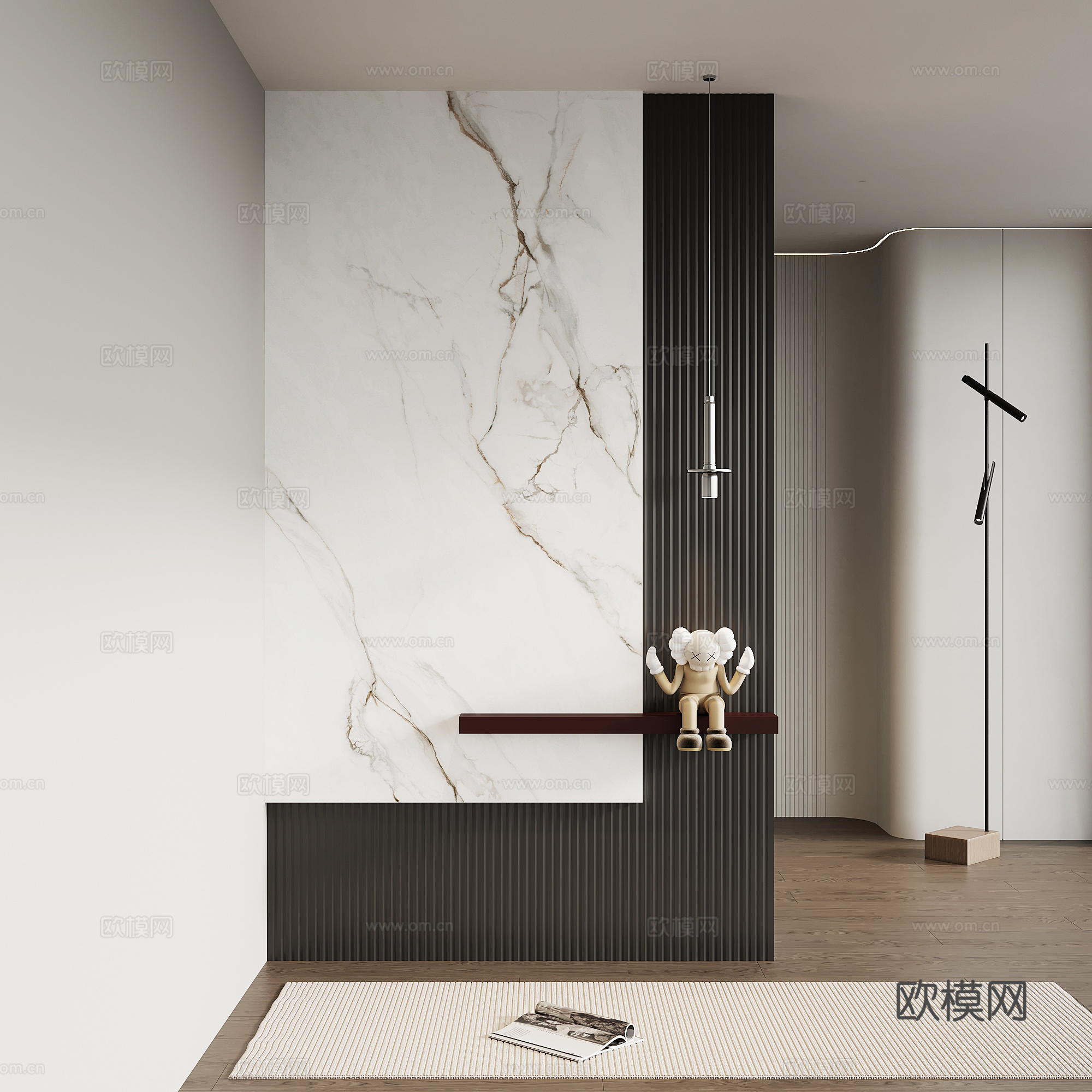 现代意式玄关su模型