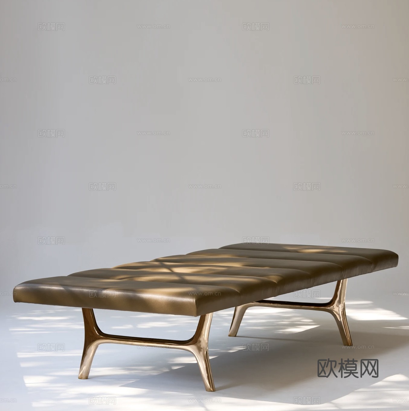 轻奢皮质沙发凳 矮凳 床尾凳su模型