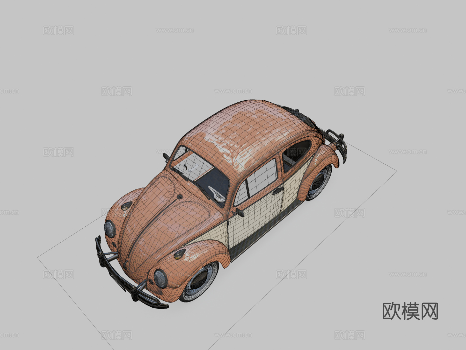 甲壳虫1969-福斯卡3d模型下载（渲染图2）