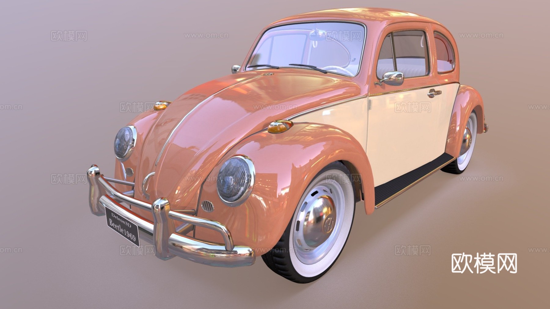 甲壳虫1969-福斯卡3d模型下载（渲染图1）