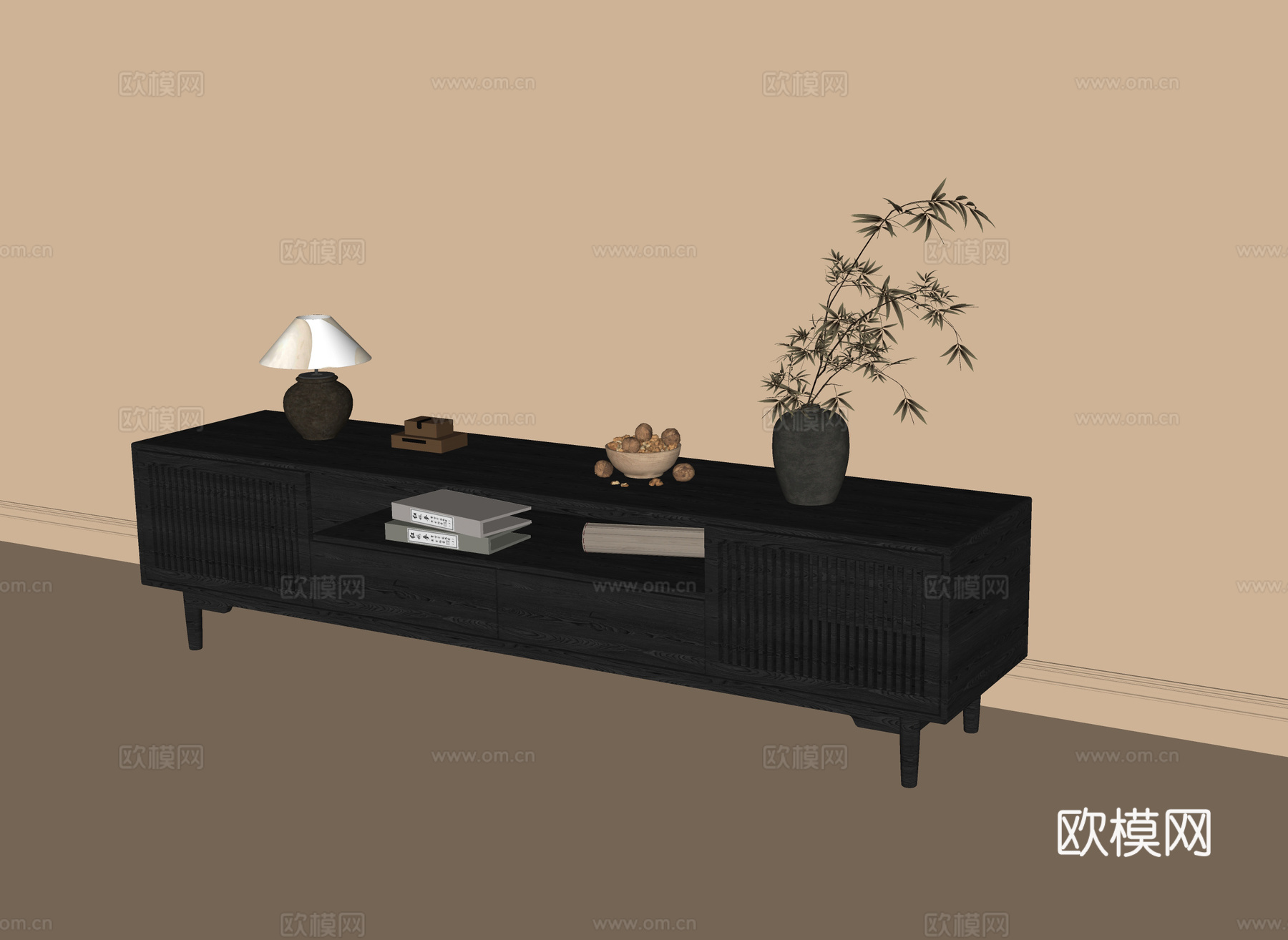 现代电视柜su模型