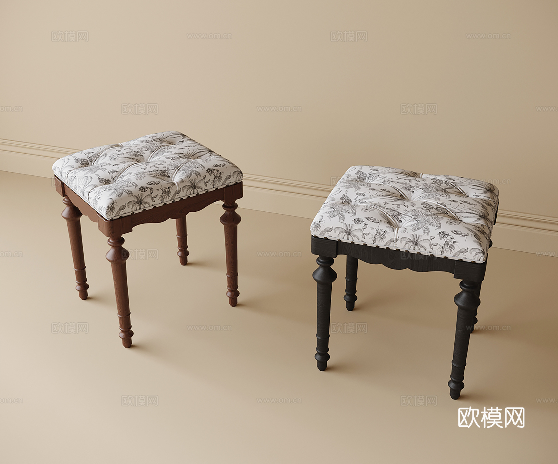现代梳妆凳 换鞋凳 凳子su模型