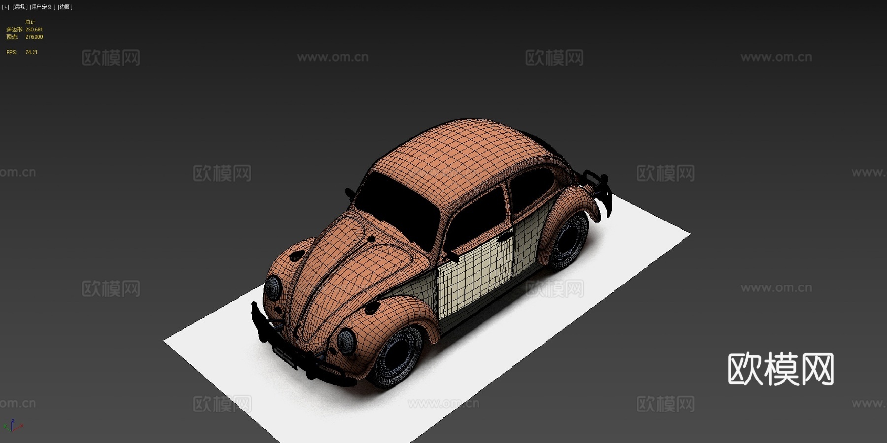 甲壳虫1969-福斯卡3d模型下载（渲染图4）