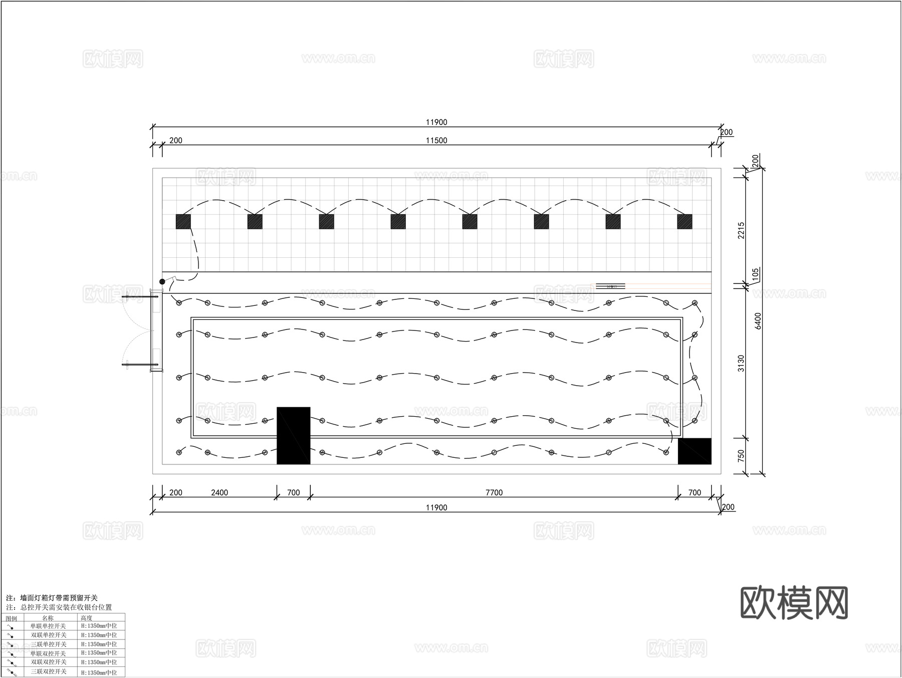 自助快餐店装修施工图cad施工图