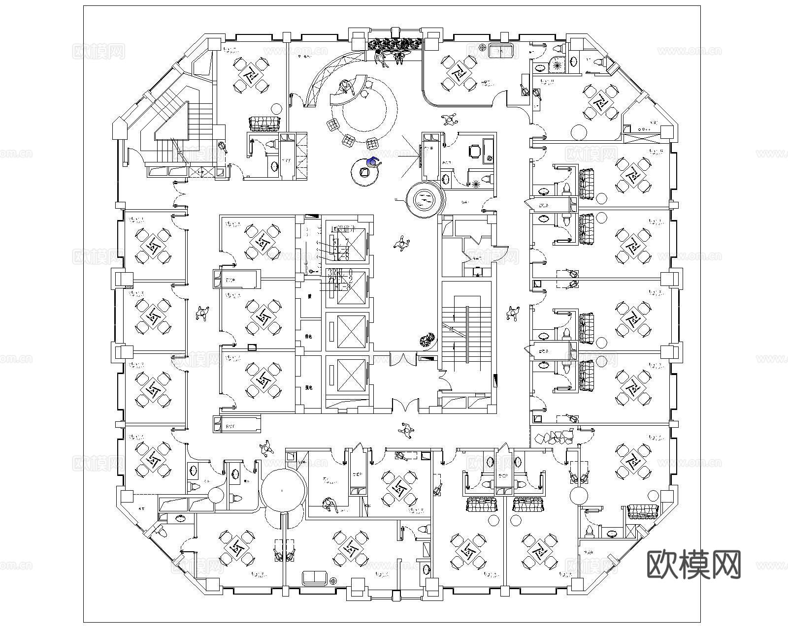 棋牌室CAD平面方案cad施工图