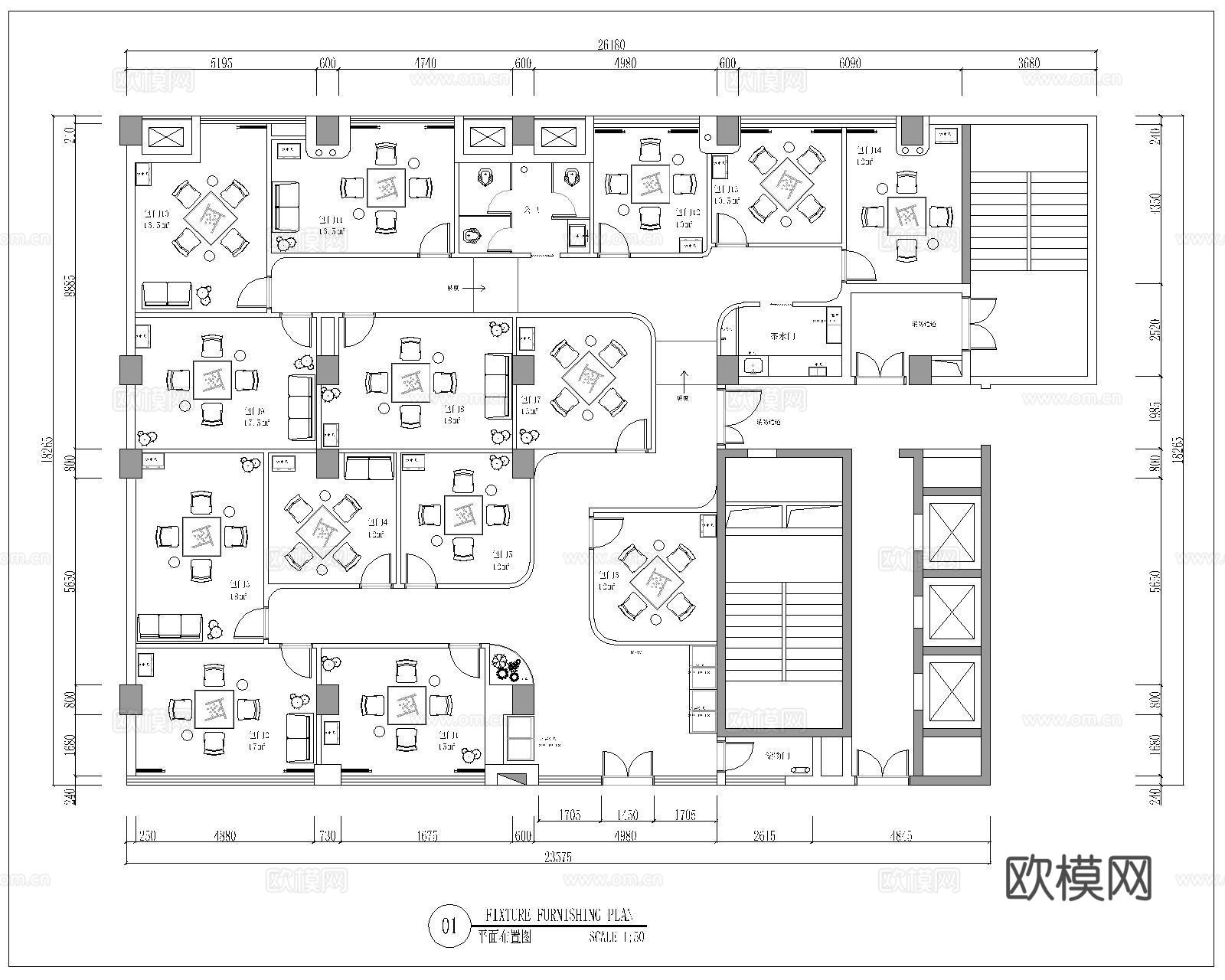 棋牌室CAD平面方案cad施工图