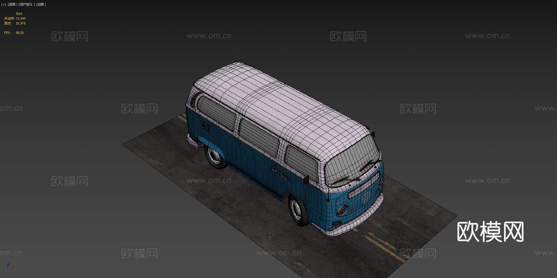 大众巴士 19713d模型下载（渲染图4）
