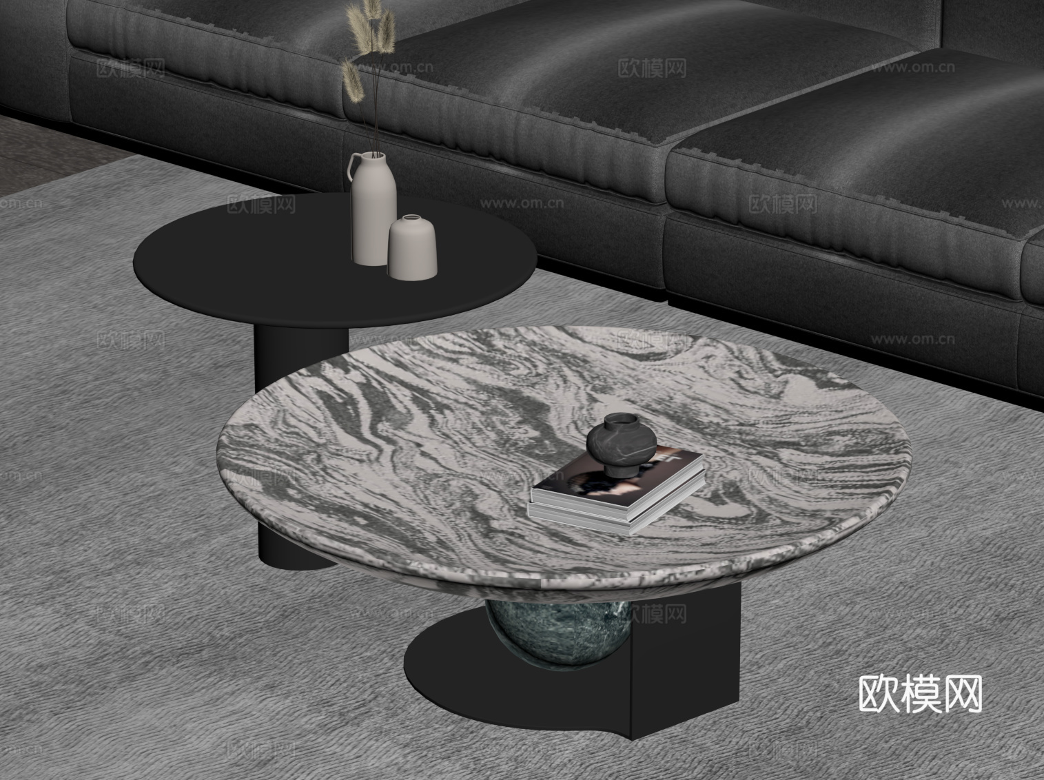 现代意式茶几su模型