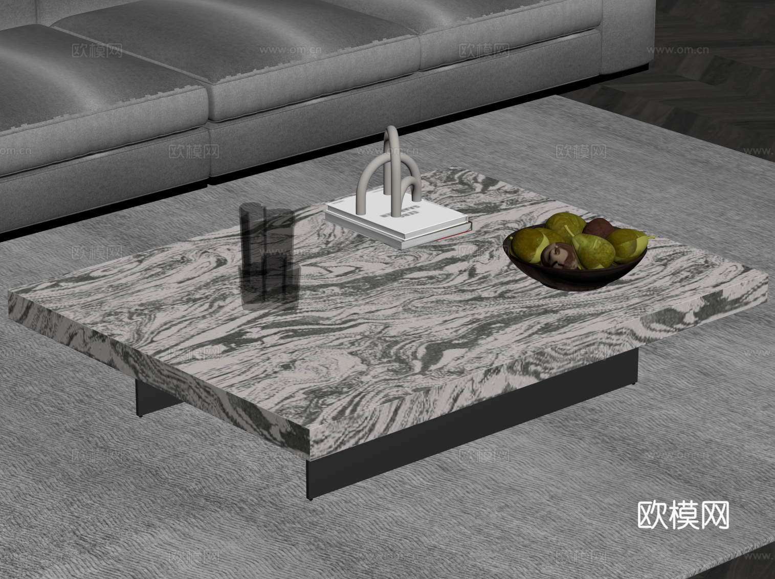 现代意式茶几su模型