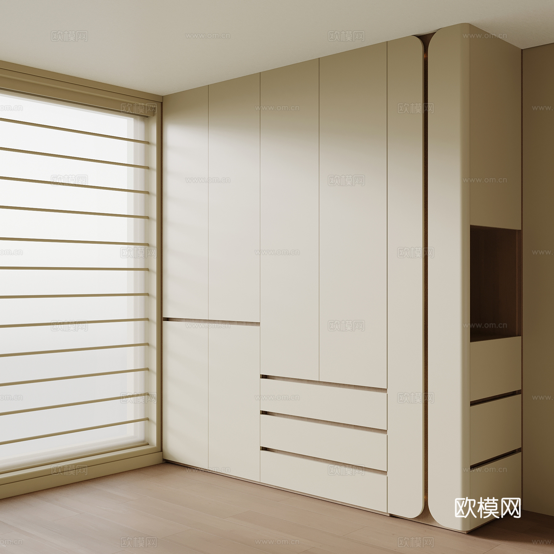 现代衣柜su模型