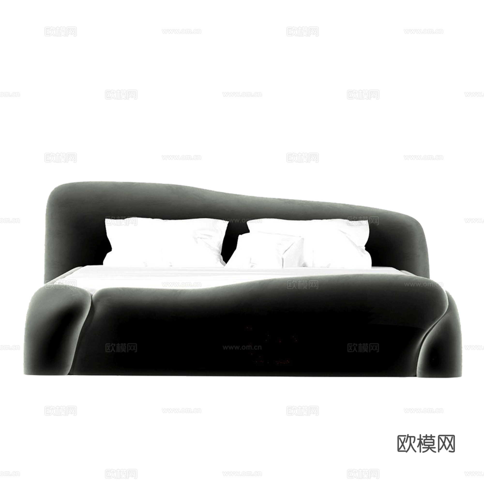 现代异形双人床su模型