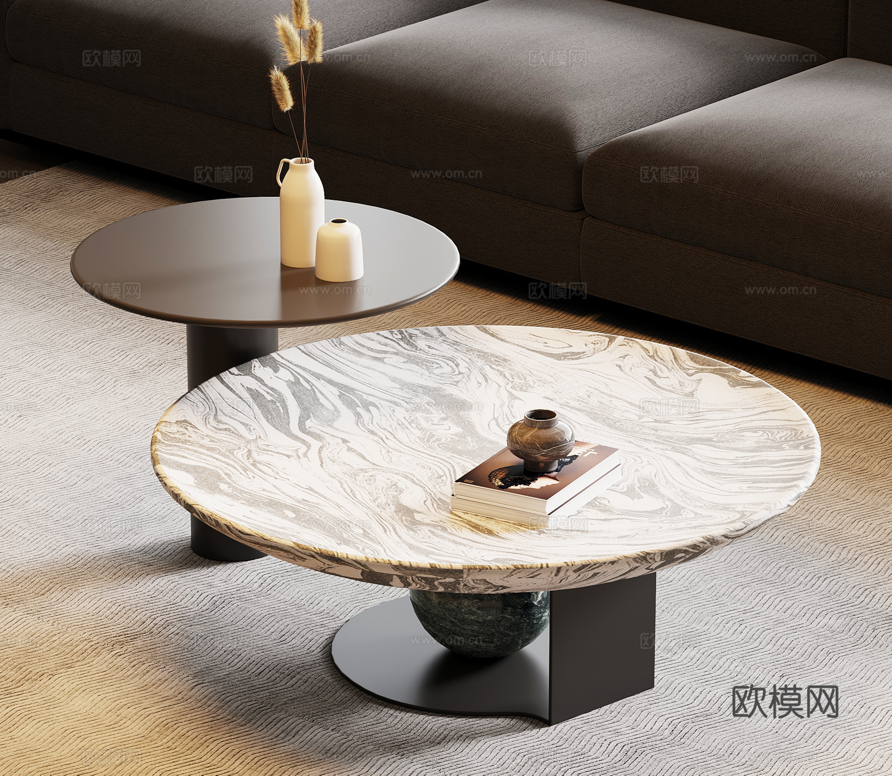 现代意式茶几su模型