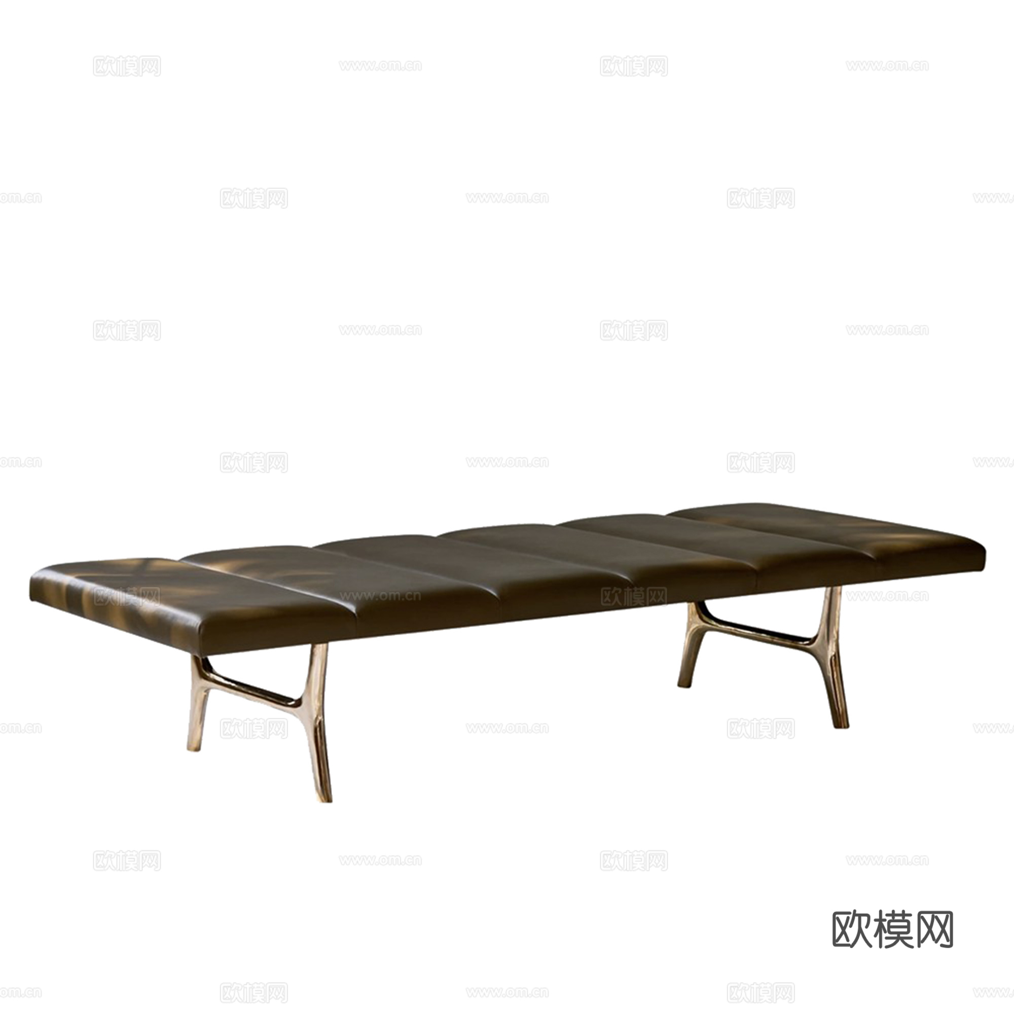 轻奢皮质沙发凳 矮凳 床尾凳su模型