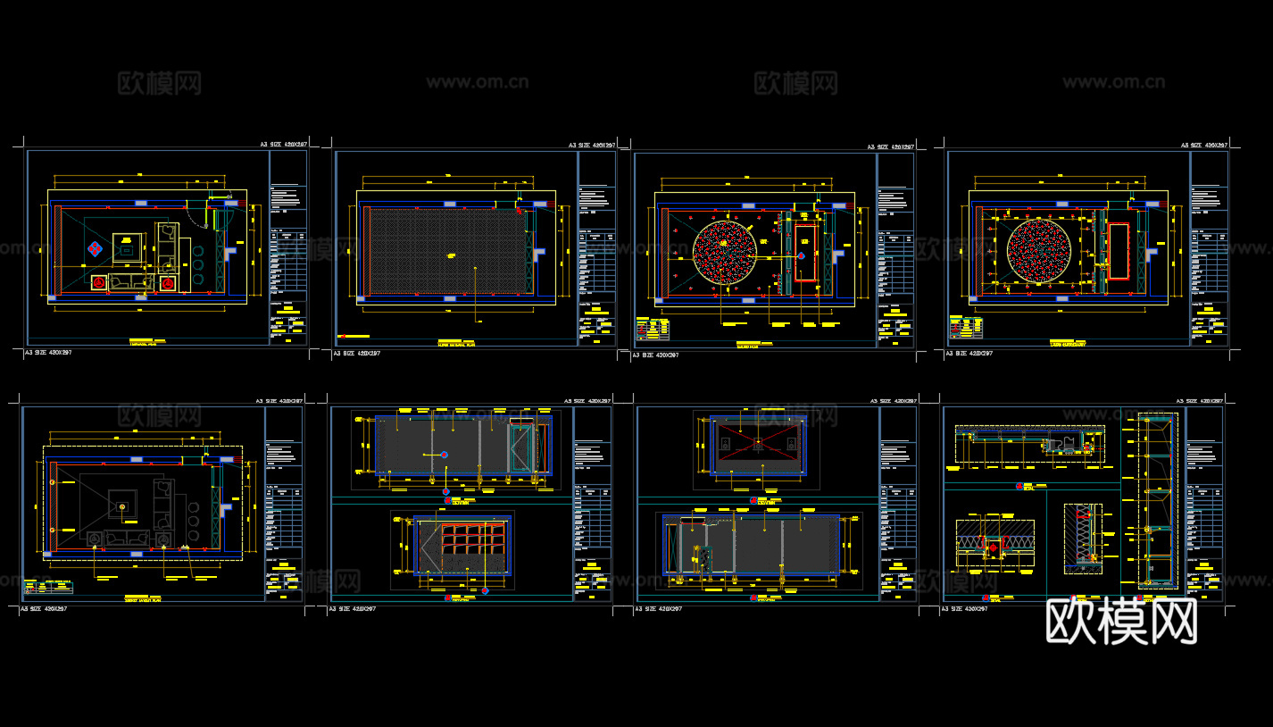 别墅影音室装修施工图cad施工图
