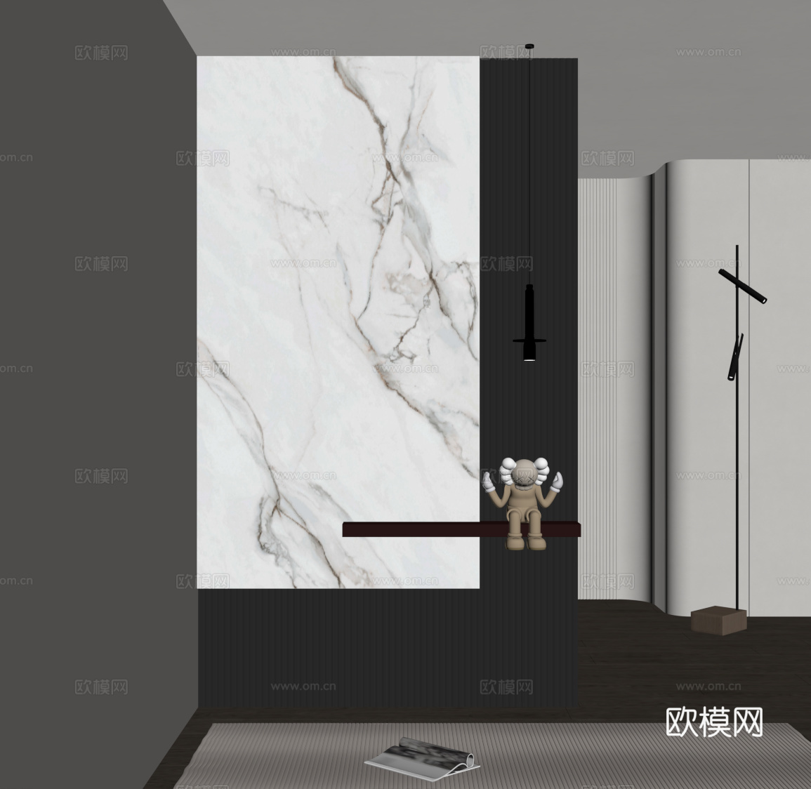 现代意式玄关su模型