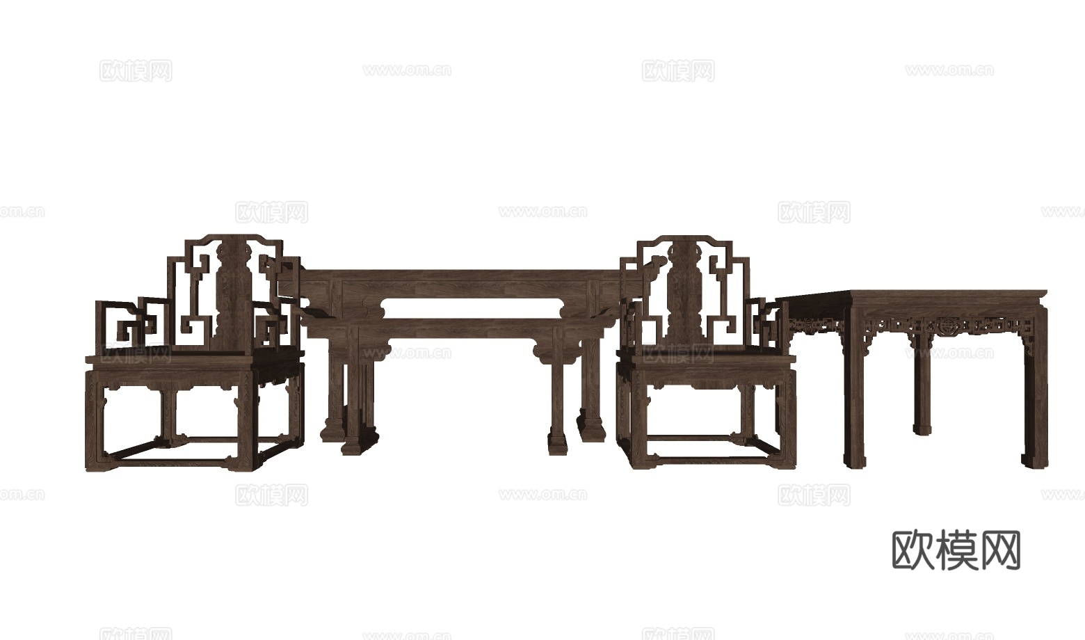 中式条案太师椅su模型