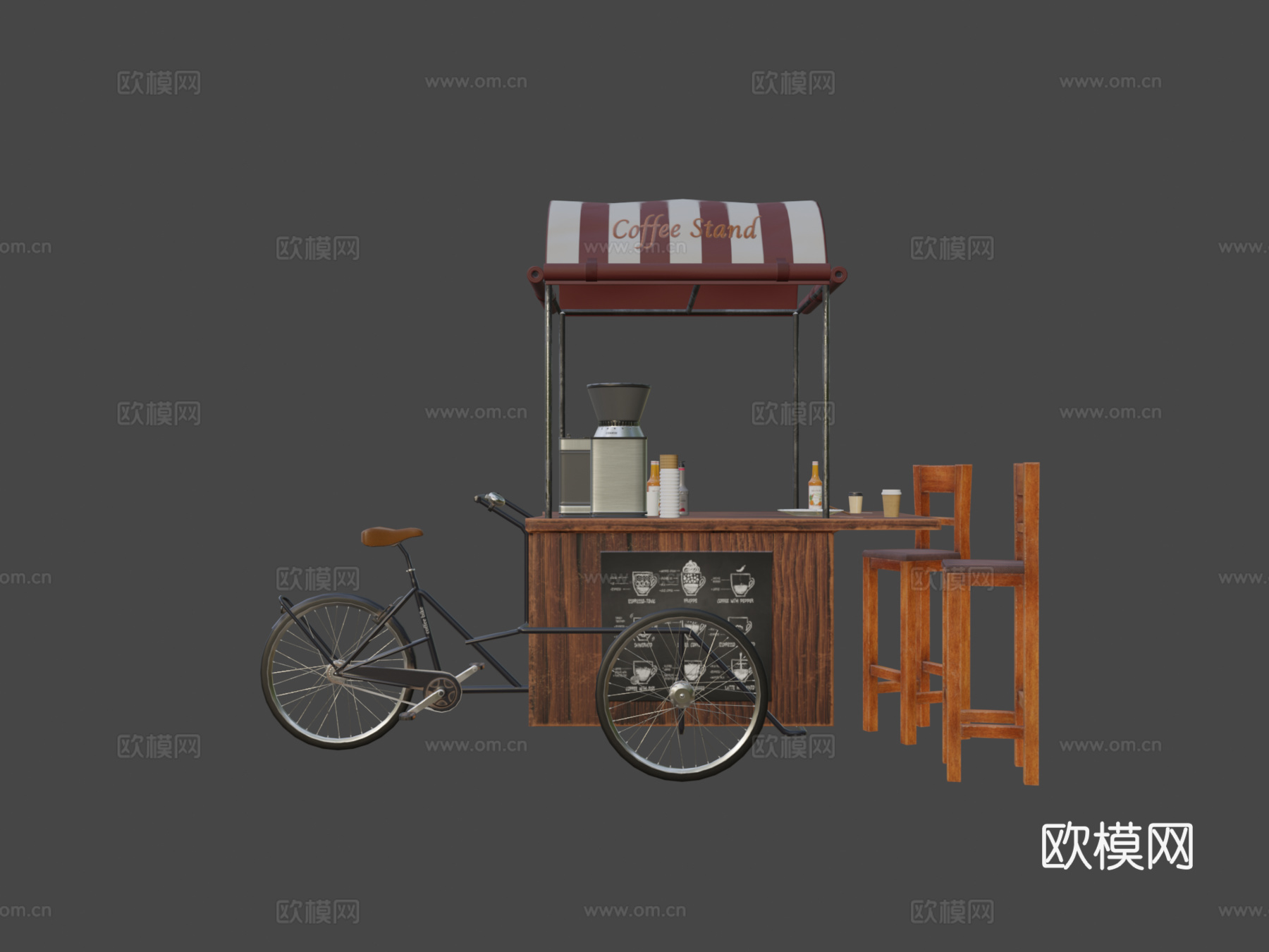 咖啡车3d模型下载（渲染图8）
