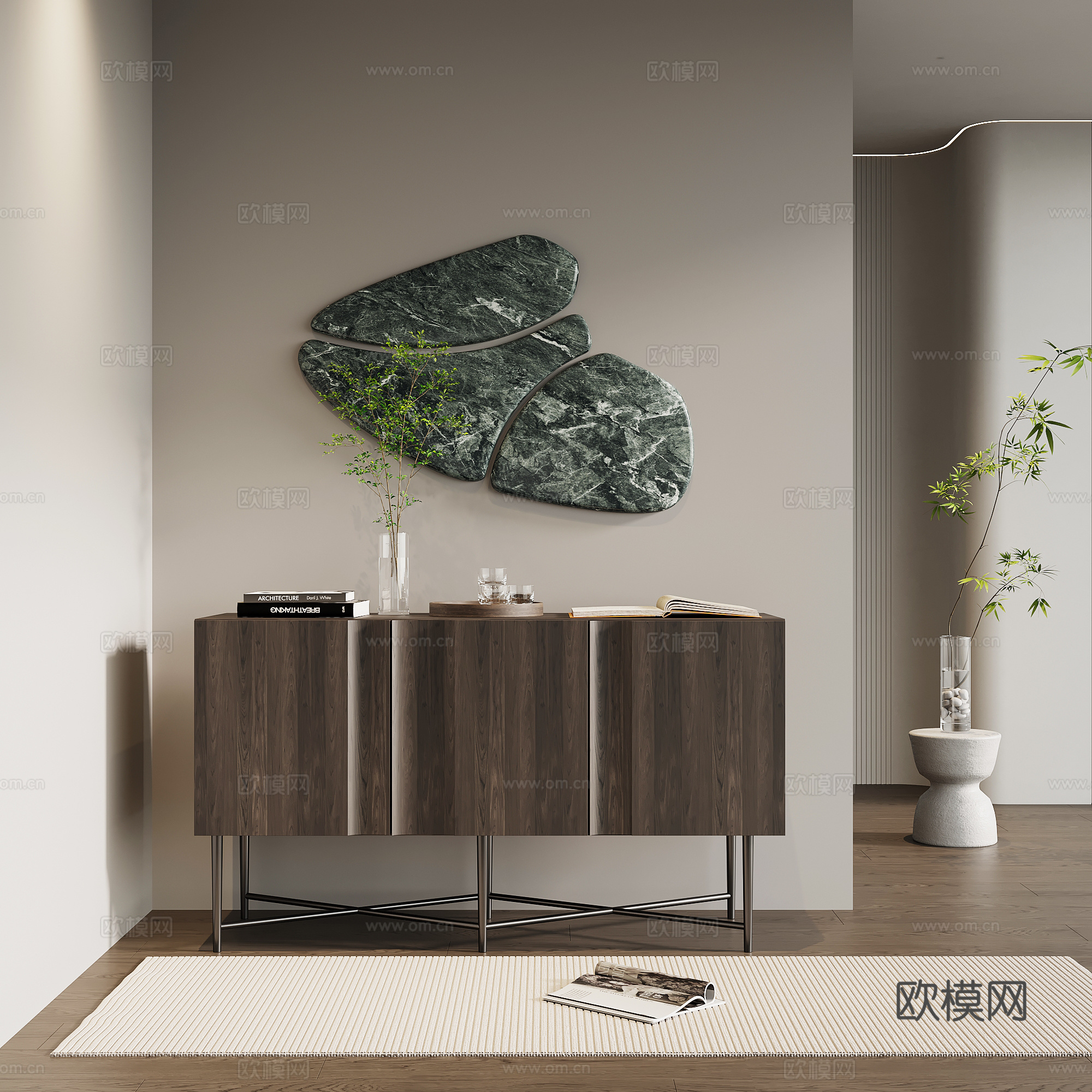 现代意式玄关柜su模型