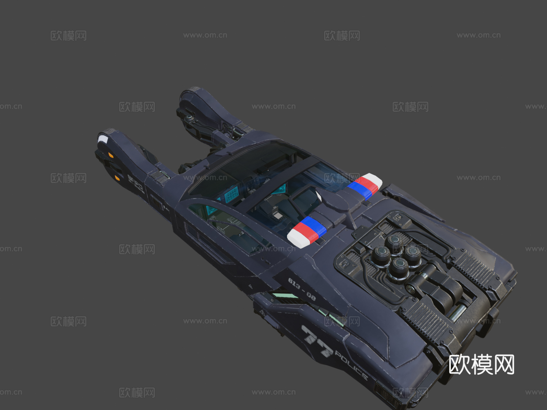 银翼杀手警察飞旋车3d模型下载（渲染图8）