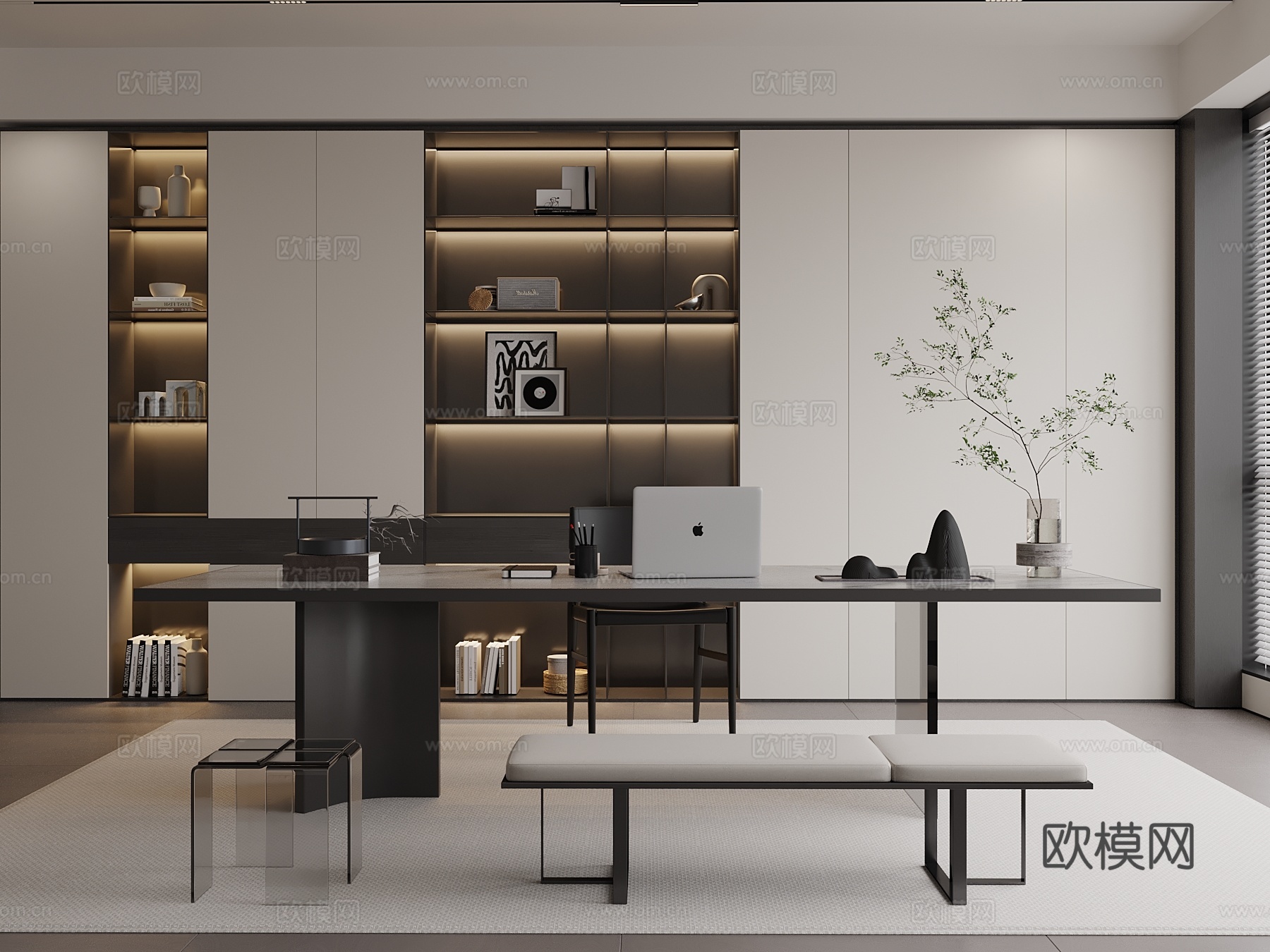 现代茶室su模型