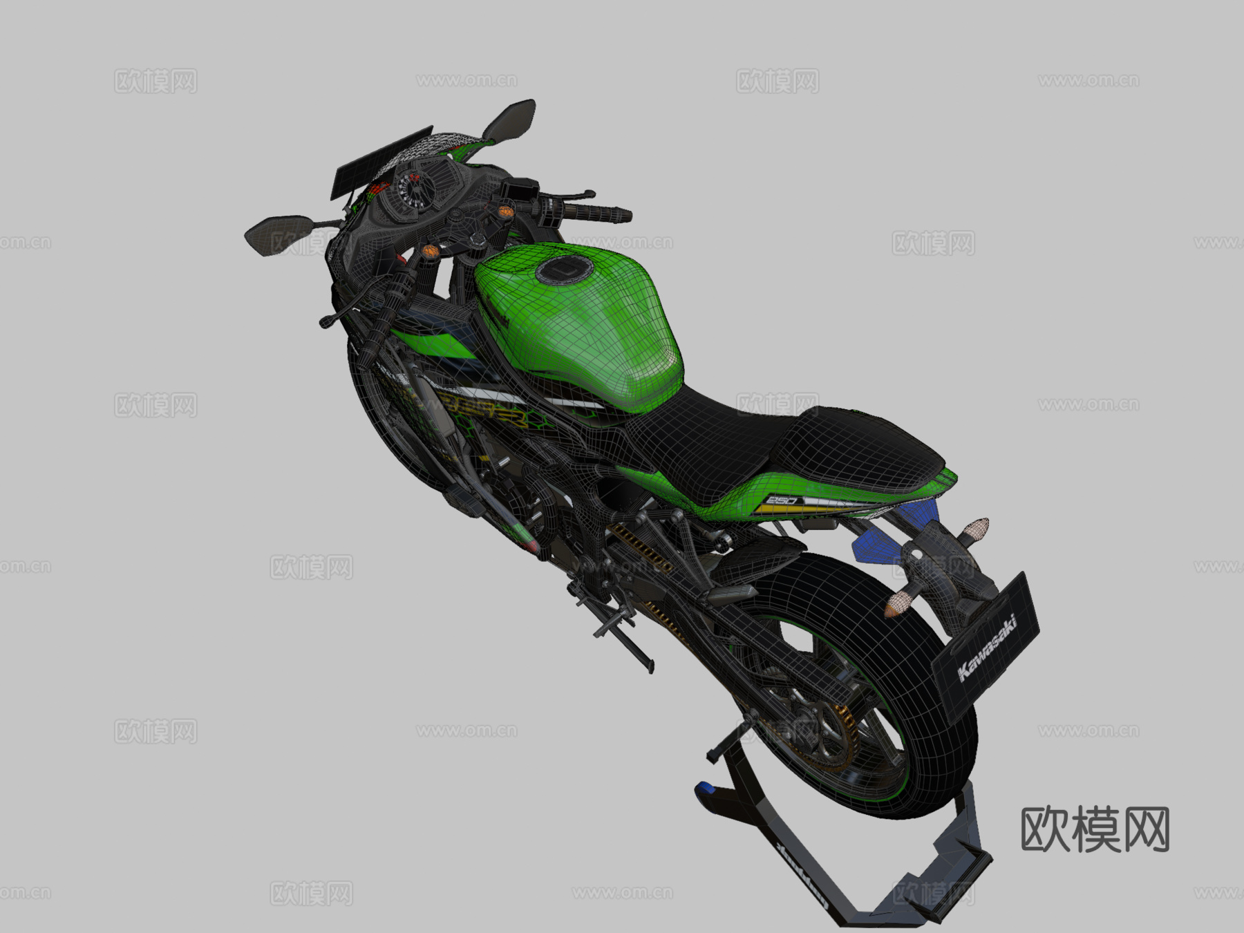 川崎忍者ZX25R3d模型下载（渲染图2）