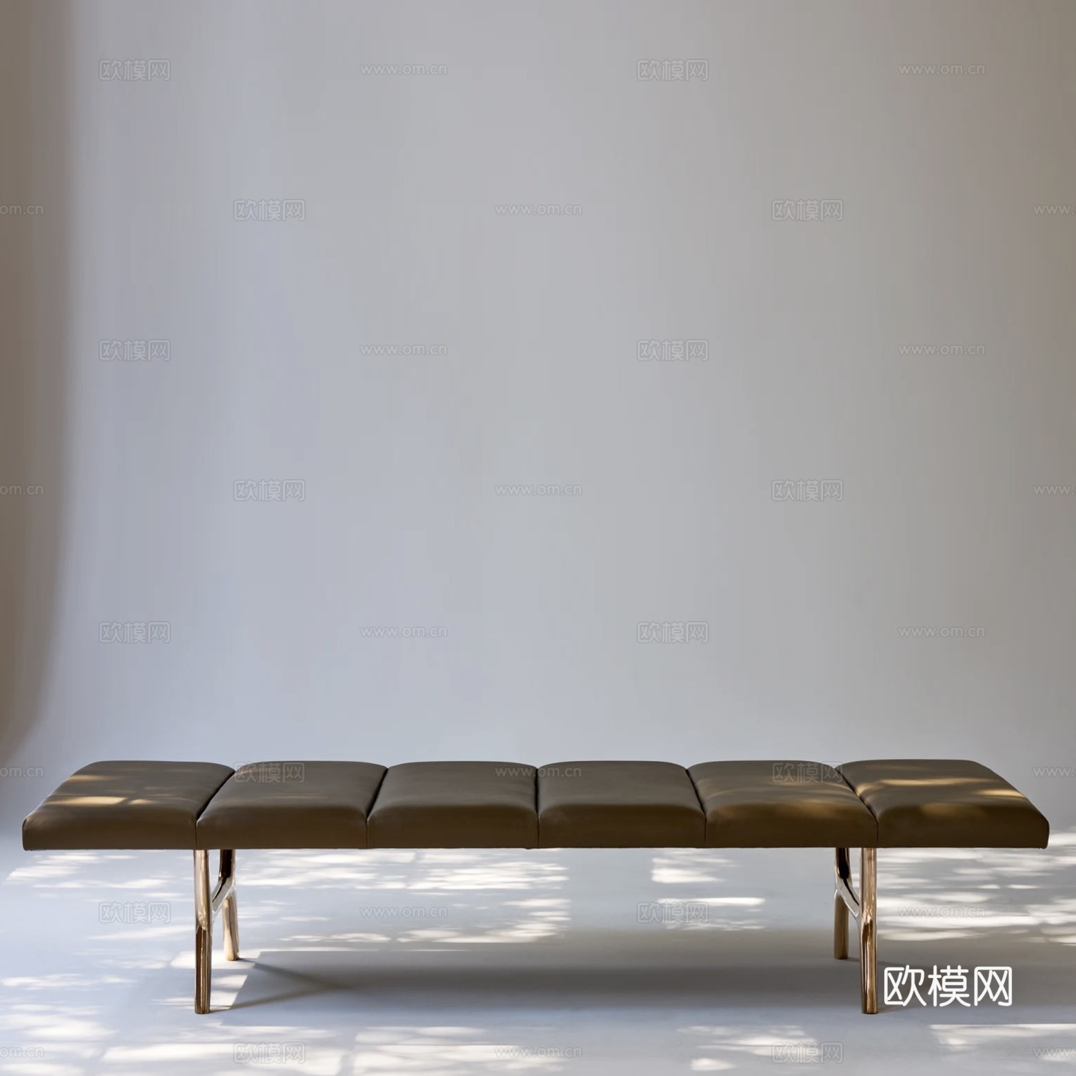 轻奢皮质沙发凳 矮凳 床尾凳su模型