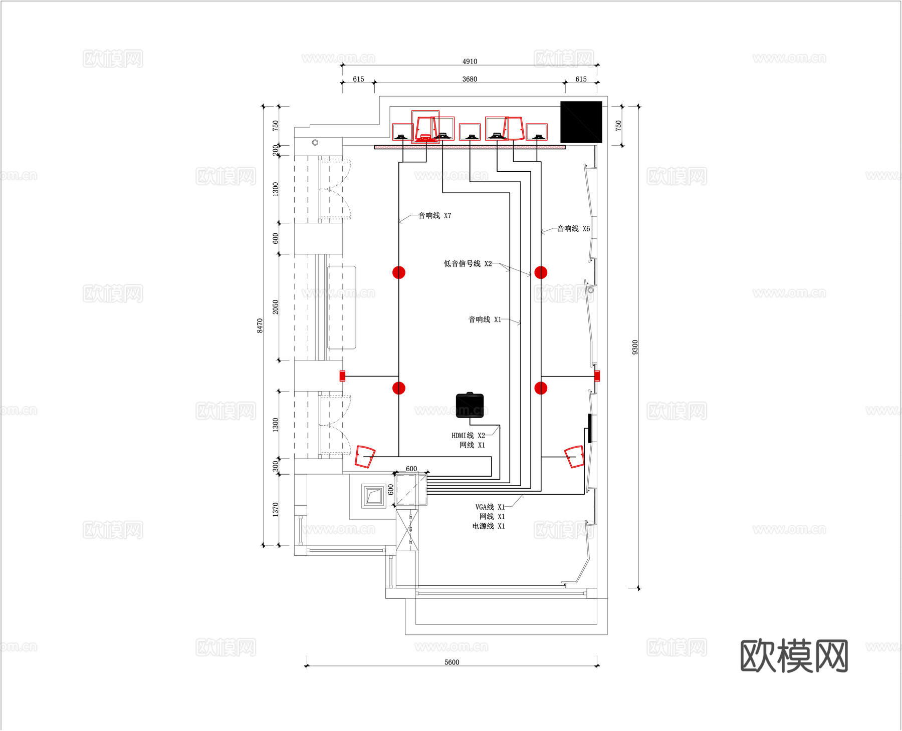 影音室音频设计图cad施工图