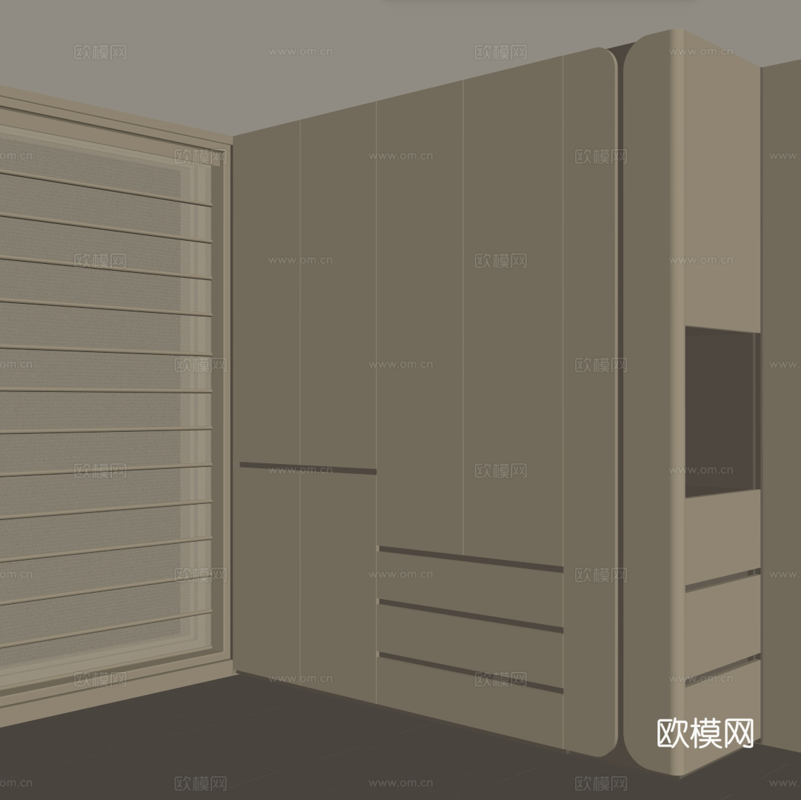 现代衣柜su模型