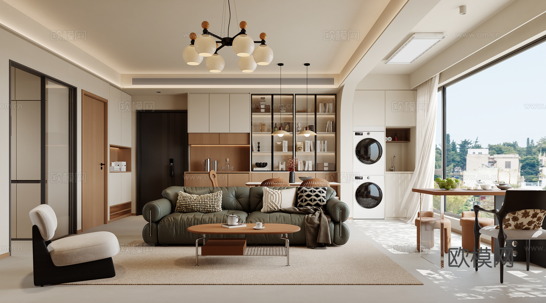 中古风客餐厅su模型