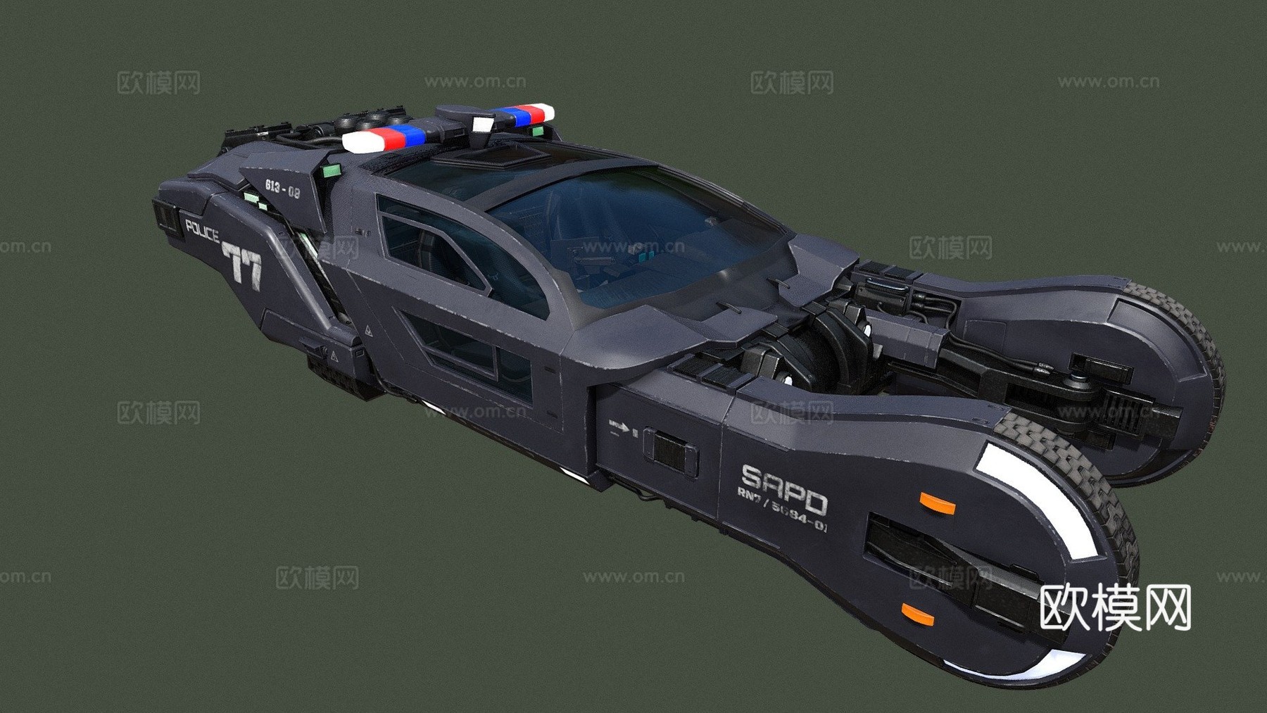 银翼杀手警察飞旋车3d模型下载（渲染图1）